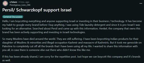 does persil support israel.